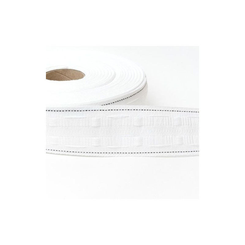 Curtain Tape Polyester White 50mm