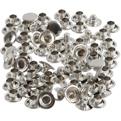 Rivets, D:7mm, Silver (10 Pieces)