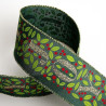 Glitter Christmas Joy Linen Wired Edge Ribbon 63mm