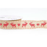 Hessian Reindeer Ribbon 38mm