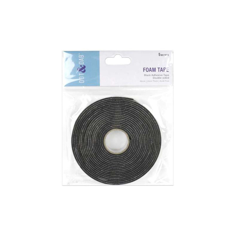 Dot & Dab Foam Tape 18mm x 2mm x 5m (Black)