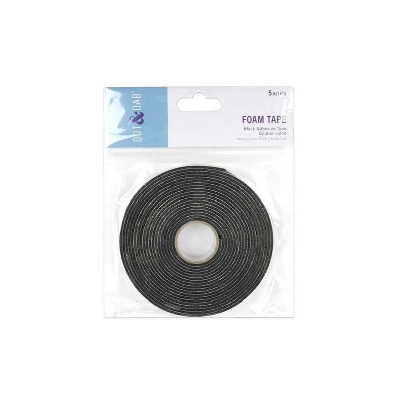 Dot & Dab Foam Tape 18mm x 4mm x 2.5m (Black)