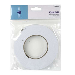 Dot & Dab Foam Tape 18mm x 4mm x 2.5m (White)